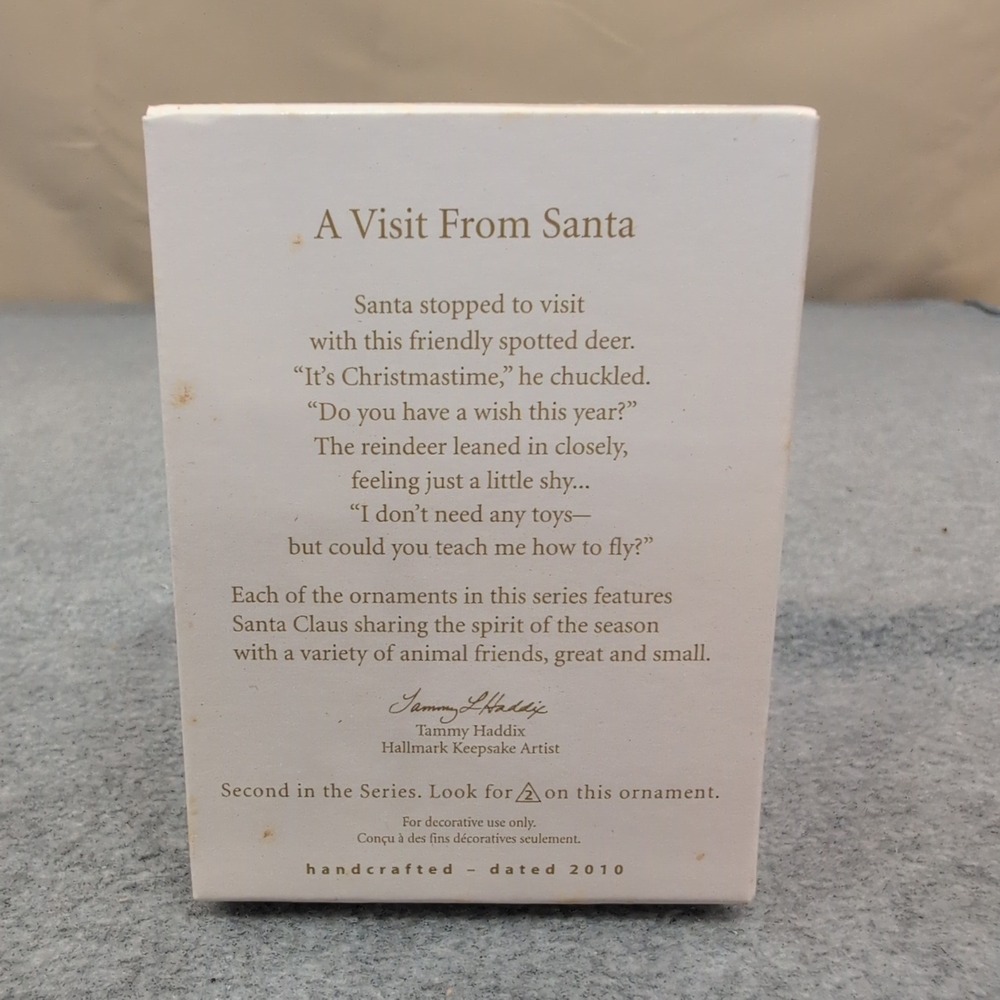 Hallmark Keepsake A Visit From Santa Ornament 2010 Second in Series - Picture 2 of 3